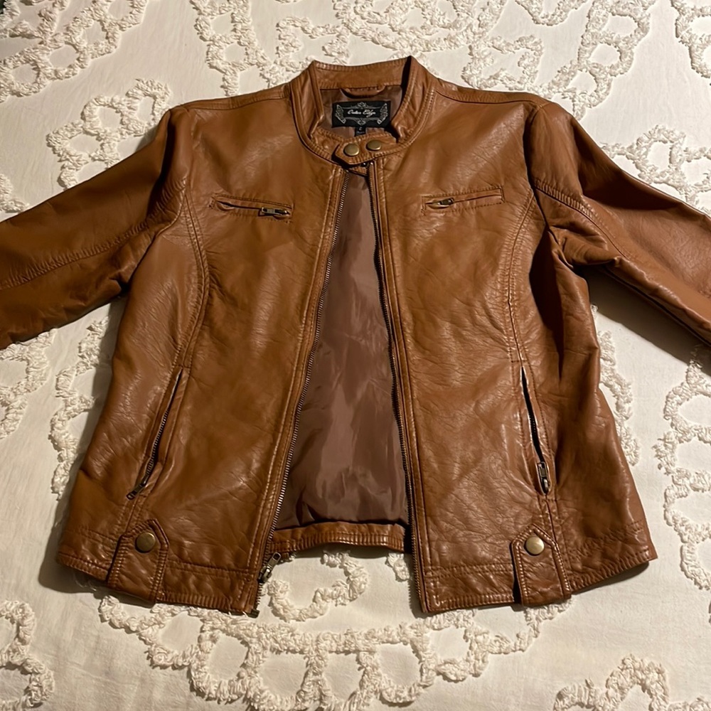Brown faux leather jacket